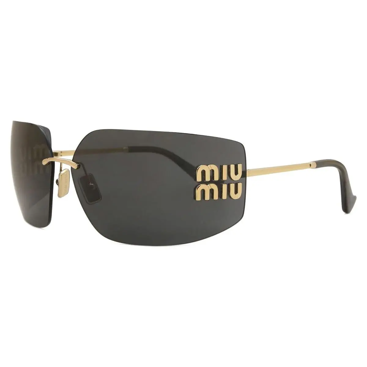 Miu Miu MU54YS 5AK5S0 Sunglasses 80mm Gold / Dark Grey Lens