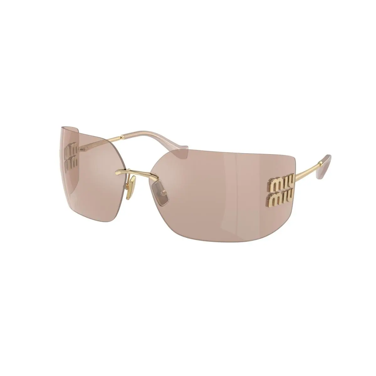 Miu Miu MU 54YS Pale Gold Pink Mirror ZVN20F Sunglasses