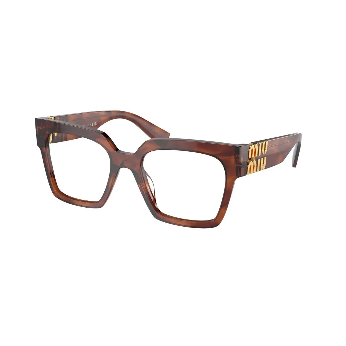 Miu Miu MU 4UV Stripped Tobacco 11Q1O1 Eyeglasses