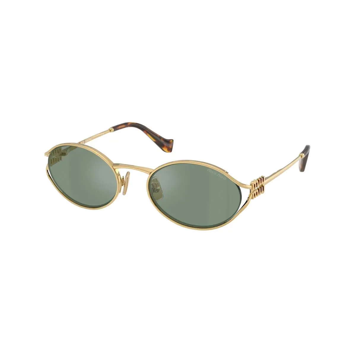 Miu Miu MU 52YS 5AK04M Gold Green Mirror Internal Silver 54mm Women`s Sunglasses