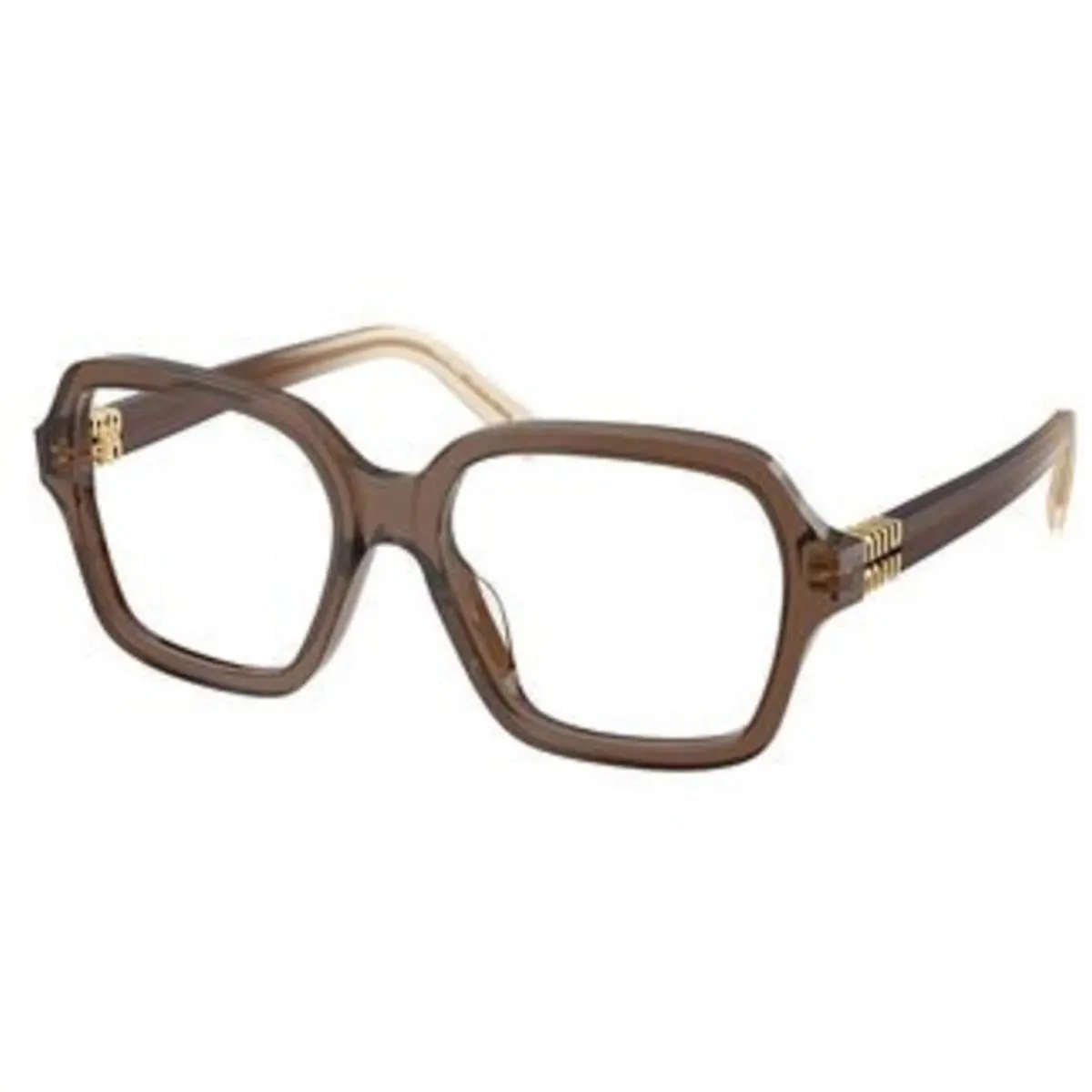 Miu Miu MU 03 YV Brown Transparent Demo Lens 23H1O1 Eyeglasses