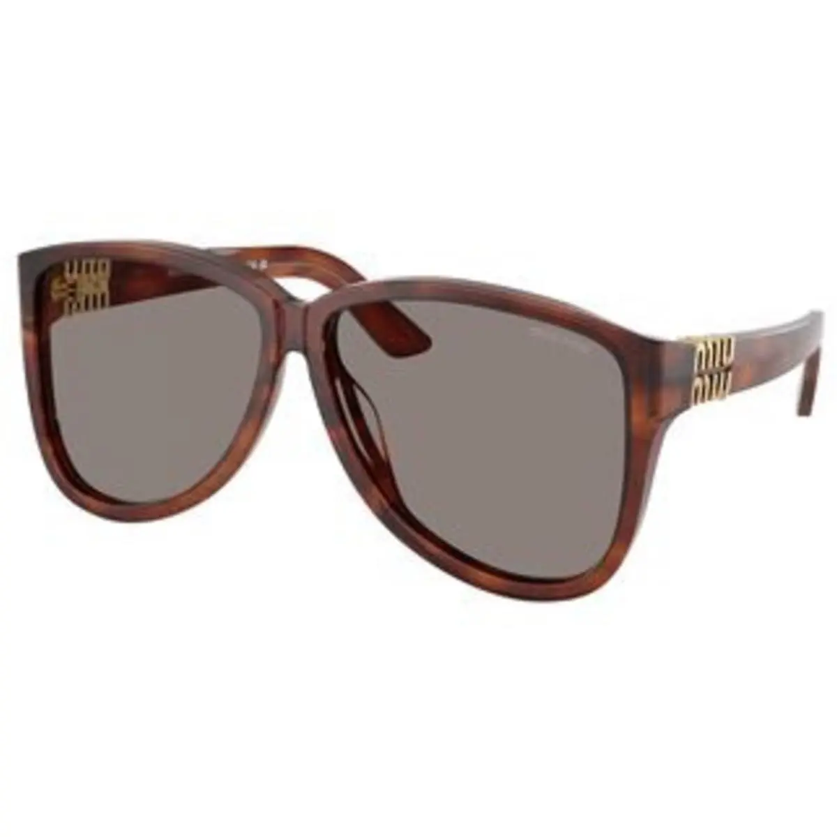 Miu Miu MU A 08 S Striped Tobacco Dark Grey Polyamide Standard 26E80Q Sunglasse
