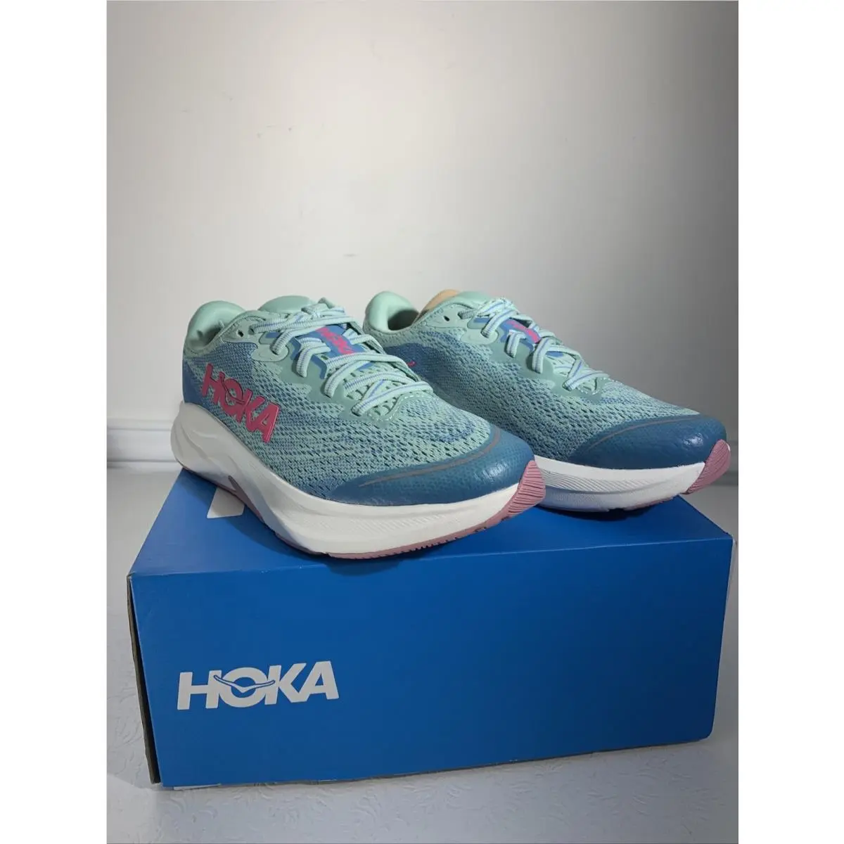 Hoka Teal/ Pink Y Rincon 4 Big Kids Running Shoes - Size 5MD / EU 38