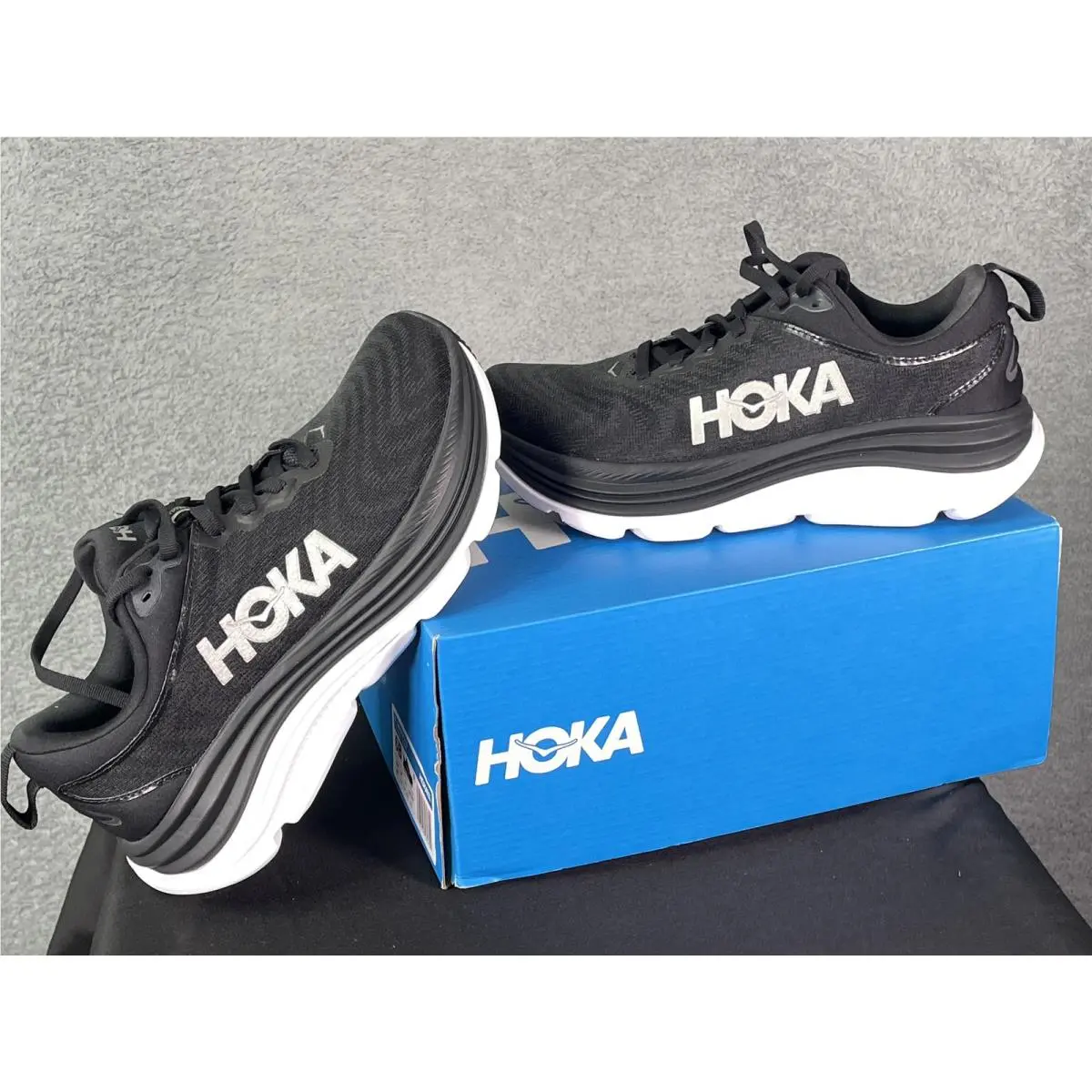 Hoka Gaviota 5 Shoes Womens Size 6B Black White Running Stability Sneakers