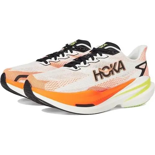 Hoka. Mach X 3 Men’s Running Shoes- White Neon Tangerine- Size 12 Medium