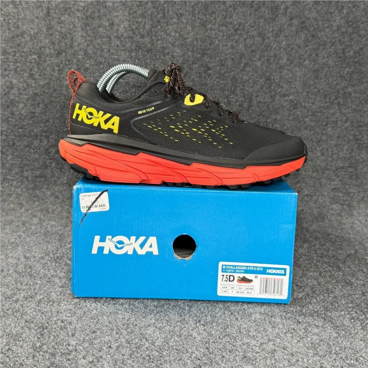Hoka Challenger Atr 6 Gtx Trail Running Shoe Mens 7.5 Black Athletic Run Sneaker