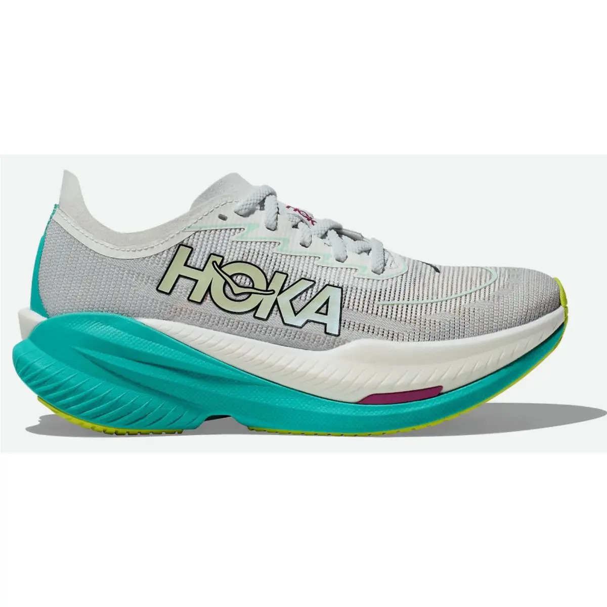 Hoka Women`s Mach X-2 Running Shoes 8.5 US Frost / Electric Aqua Very Rare