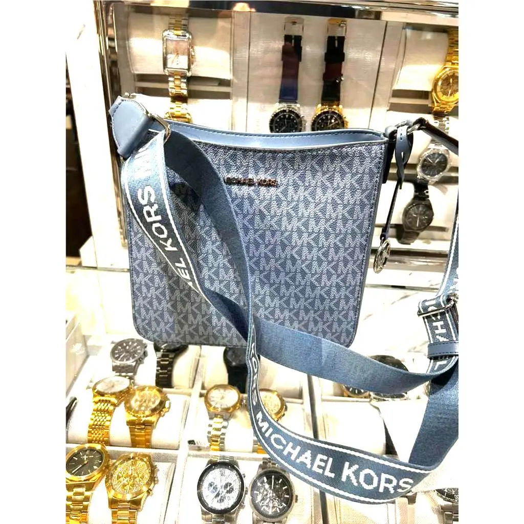 Michael Kors Jet Set Travel Women Small Ombré Signature Logo Crossbody Bag Denim