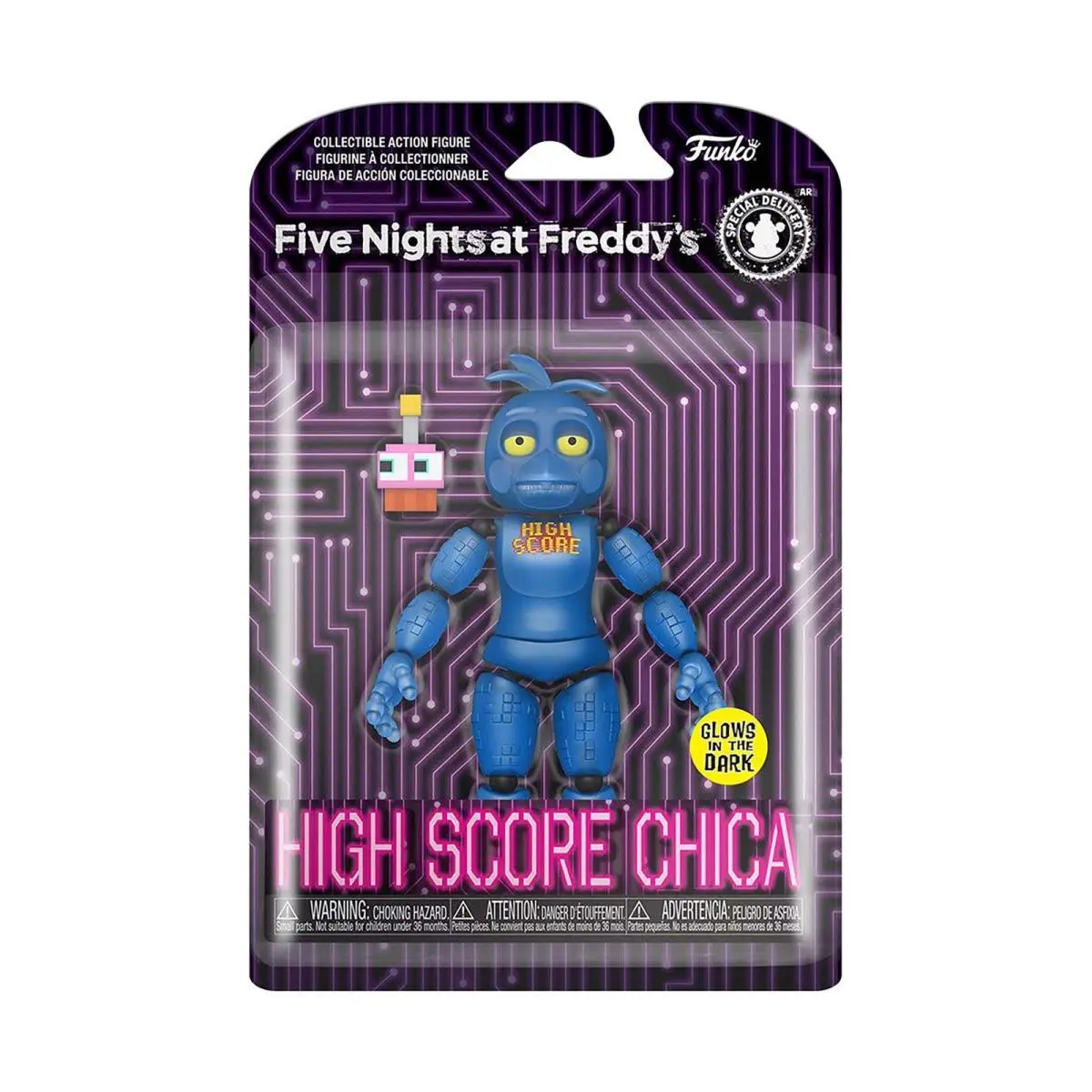 Five Nights at Freddy`s High Score Chica Glow in The Dark Toy Figure 5.33 Inches