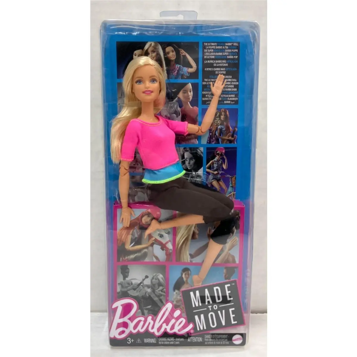Barbie Made To Move Long Blonde Hair Barbie Doll Pink Top DHL81