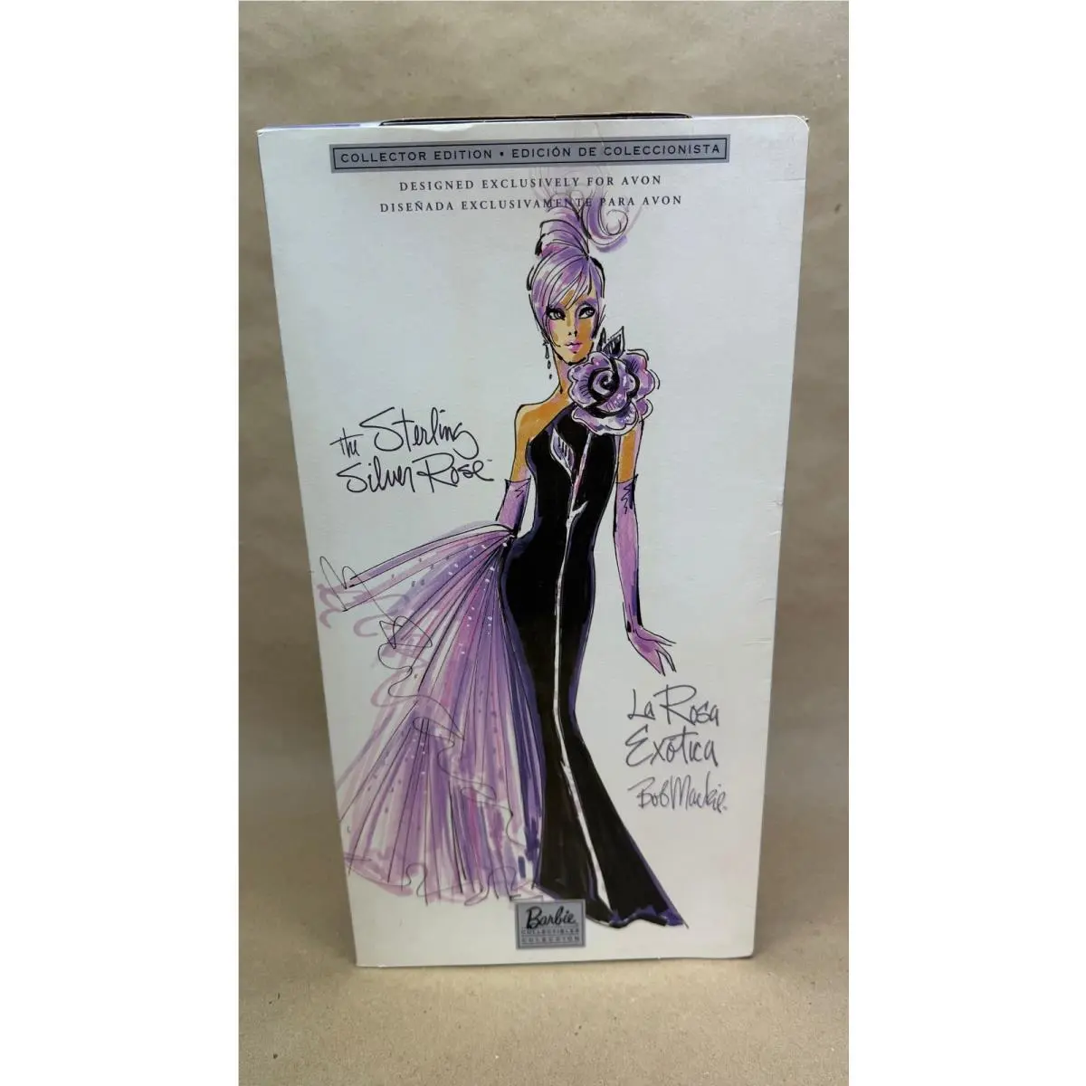Vtg 2001 Mattel Barbie The Sterling Silver Rose 55452 Bob Mackie Hispanic Nrfb