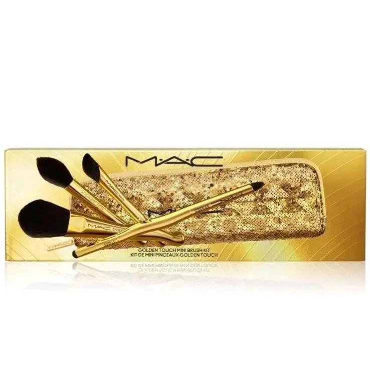 Mac Golden Touch Mini 4 pc Brush Kit Set with Pouch