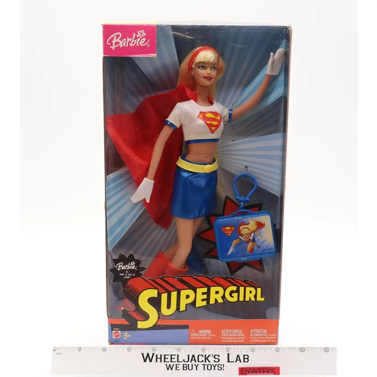 Supergirl Barbie with Keychain 2003 Mattel DC Comics 12 Doll