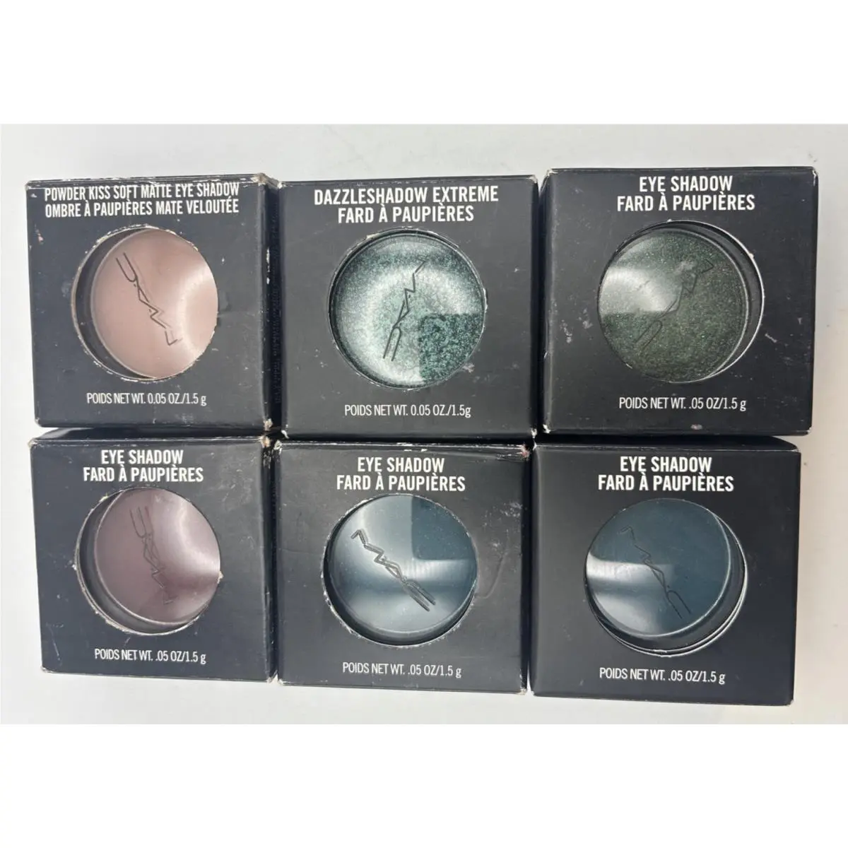 Mac Eyeshadow Lot of 6 Felt Cute Shady Santa Stormwatch Emerald Cut Milani Liner by MAC Cosmetics