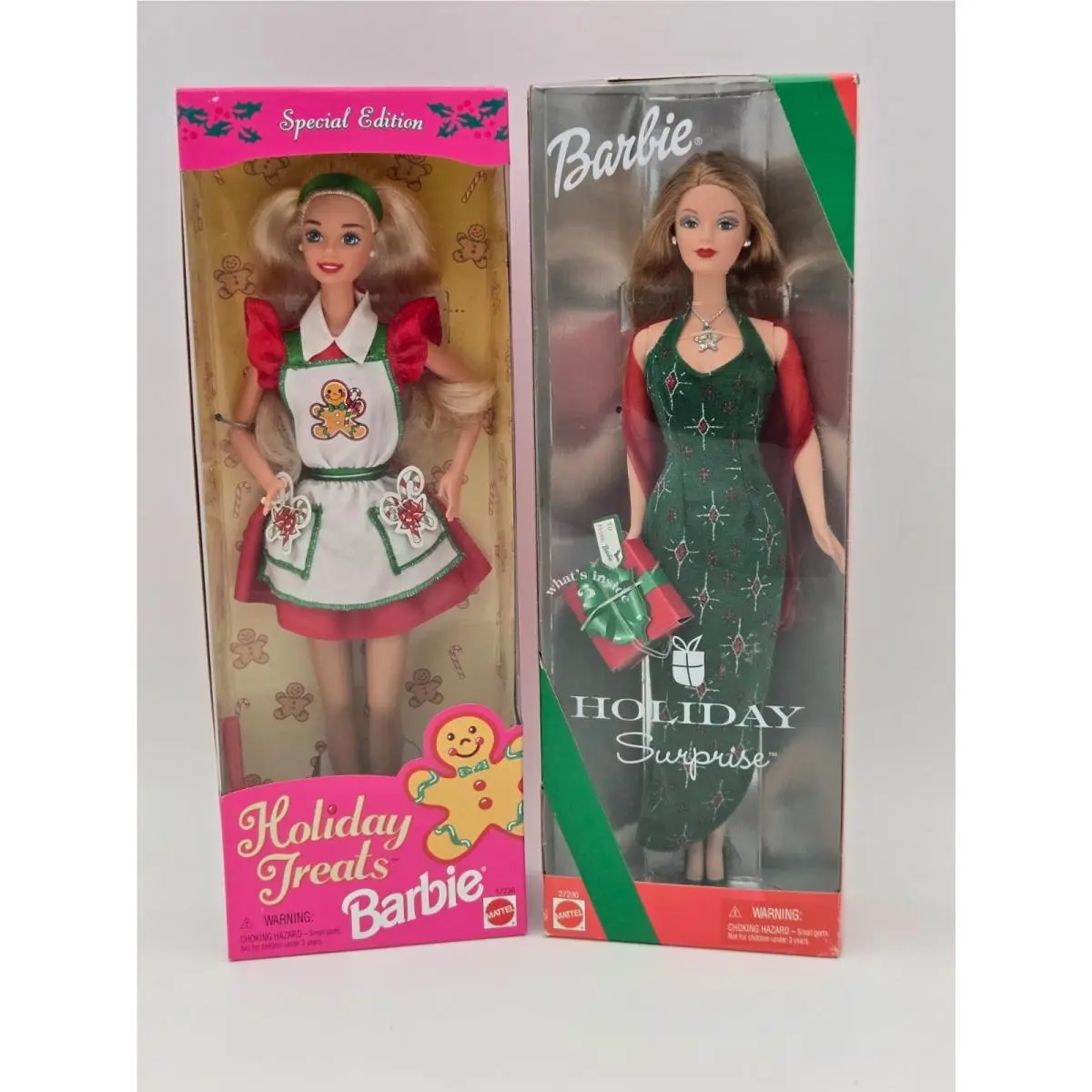 Christmas in July Lot 2 Vintage Holiday Barbie Dolls 1997 2000 Mattel