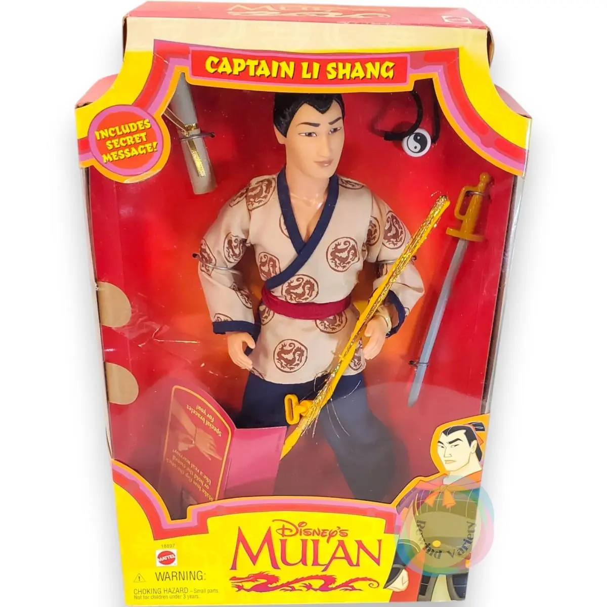 Disney`s Mulan Captain Li Shang Doll Mattel 1998 Mattel Doll