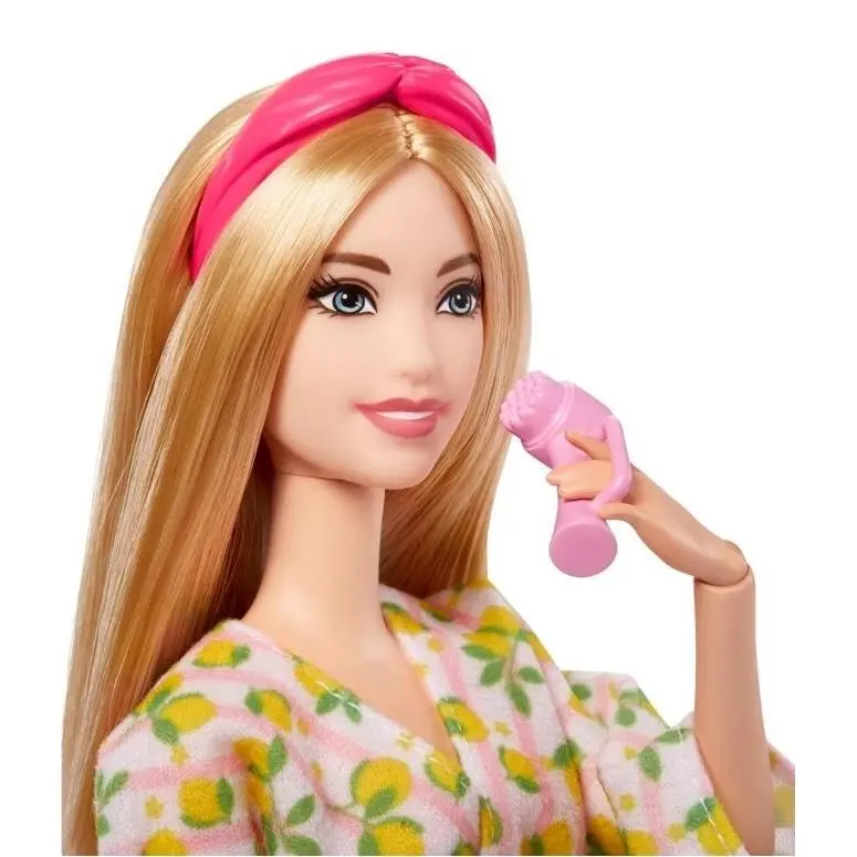 Barbie Self-care Posable Doll Blonde Spa Day Doll in Bathrobe with Puppy