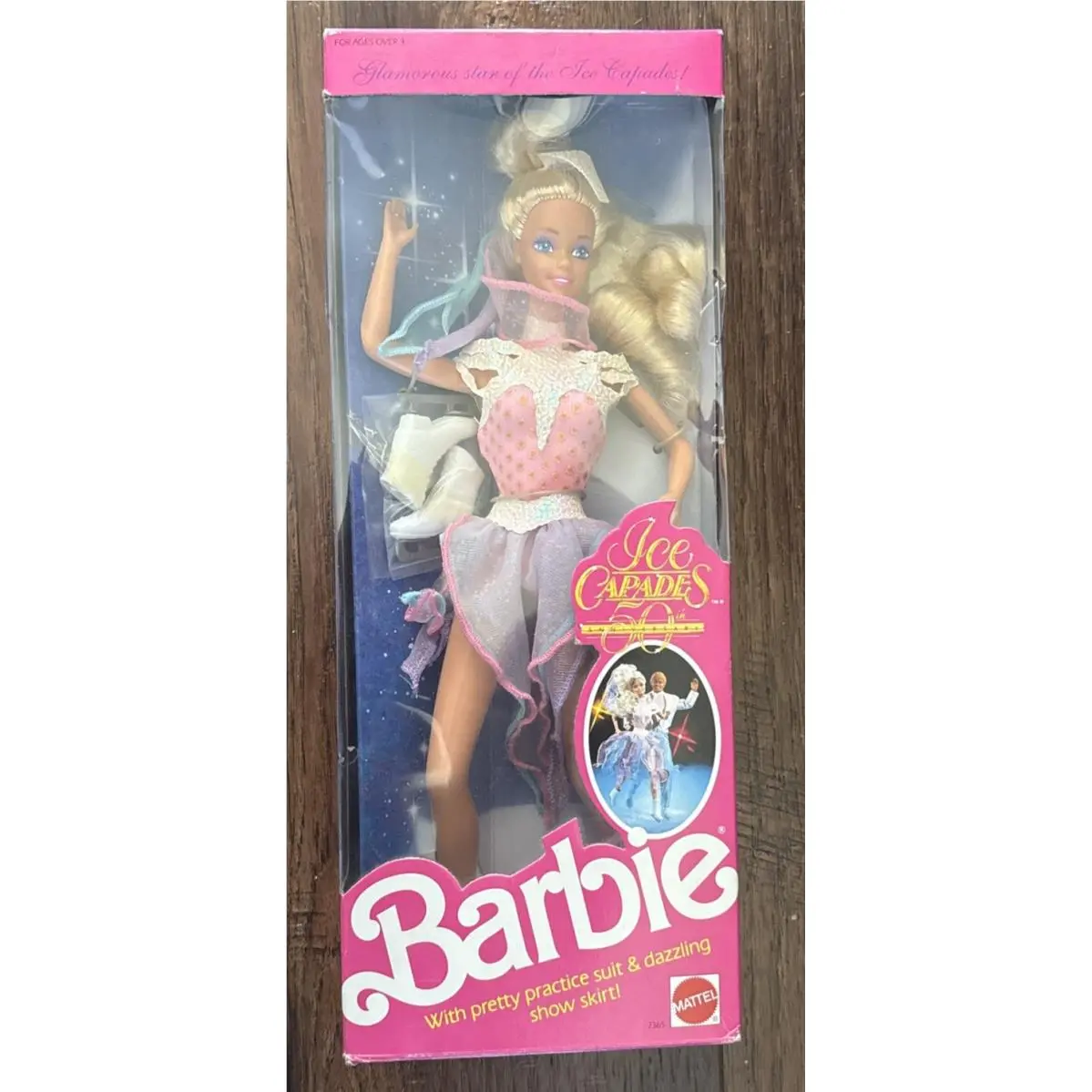 Vintage 1989 Ice Capades 50th Anniversary Barbie Doll Nrfb Mattel 7365