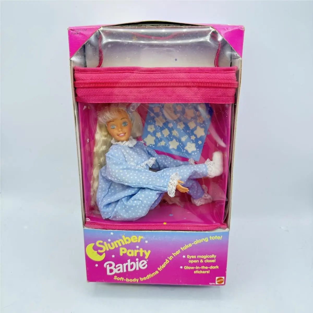 Vintage 1994 Mattel Slumber Party Barbie W/take-along Tote 12696 Nos