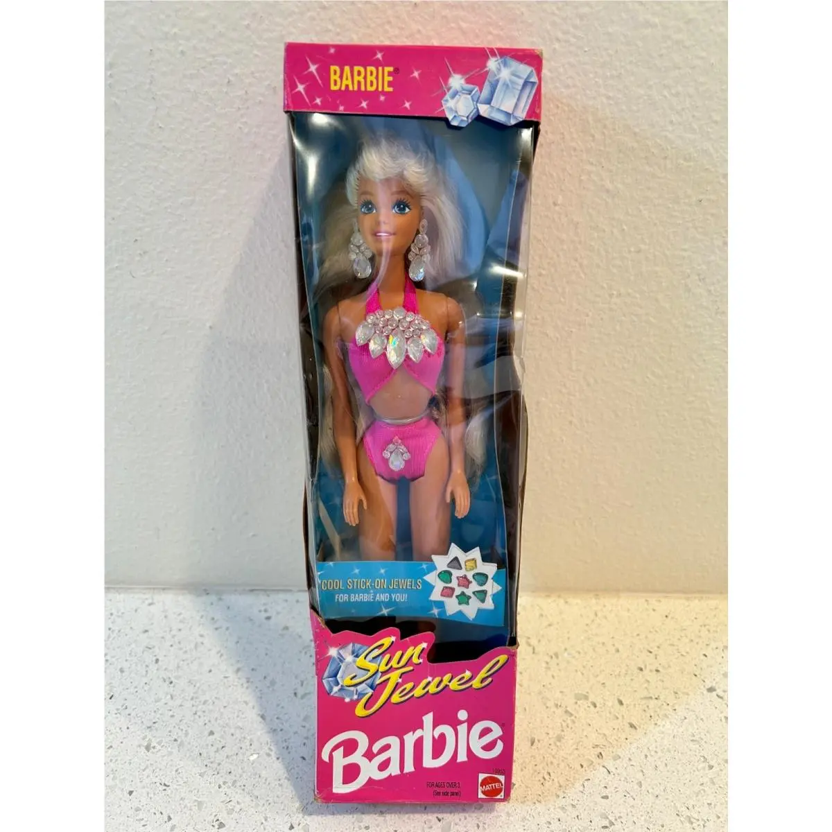 1993 Mattel Sun Jewel Barbie Doll W/stick on Jewels No. 10953 - In Box