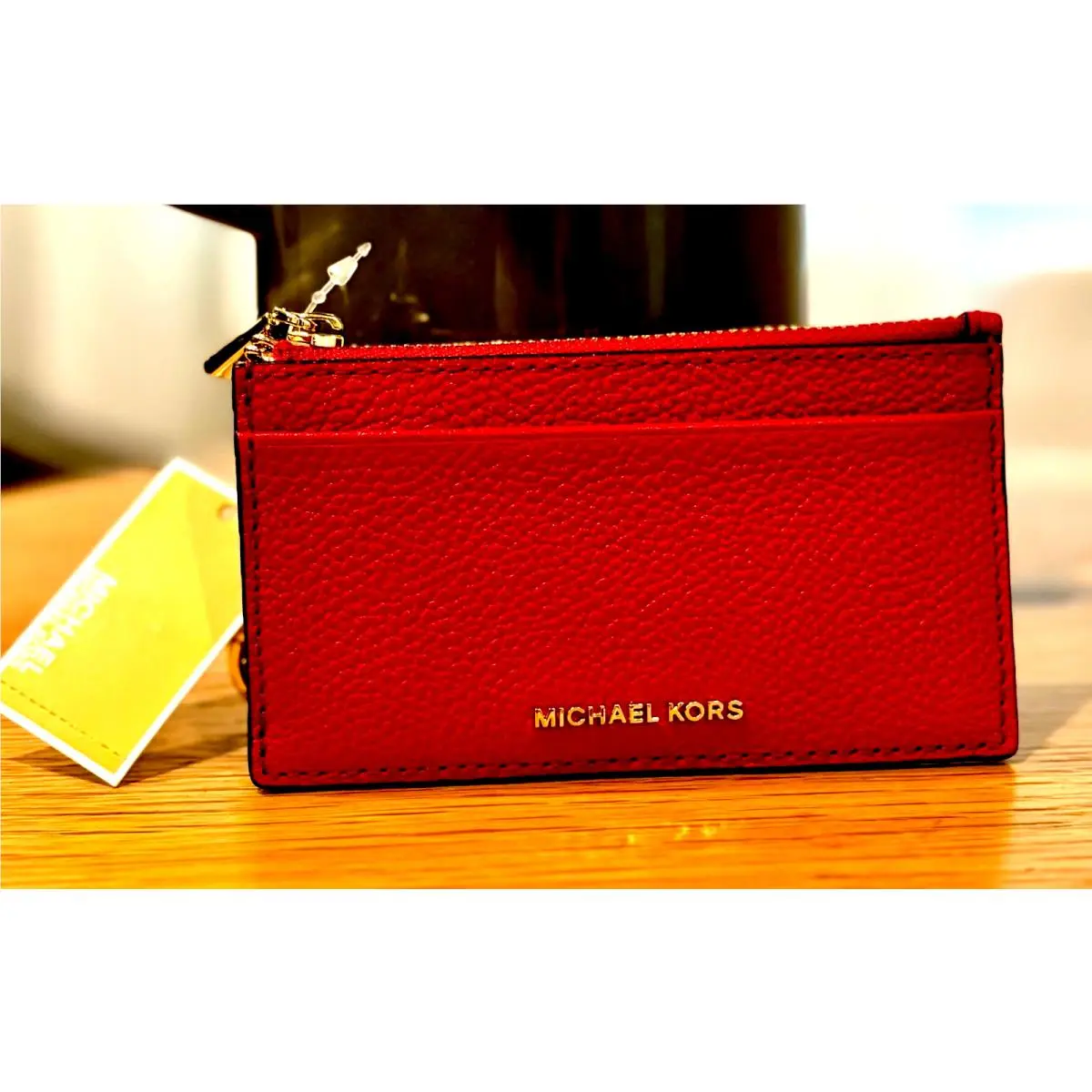 Women’s Michael Michael Kors Jet Set Leather Zip Key Card Case