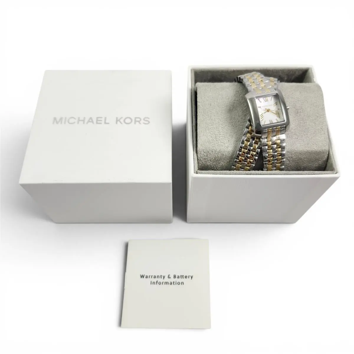 Michael Kors Petite Emery Double Wrap Two Tone Gold Silver Watch MK4869