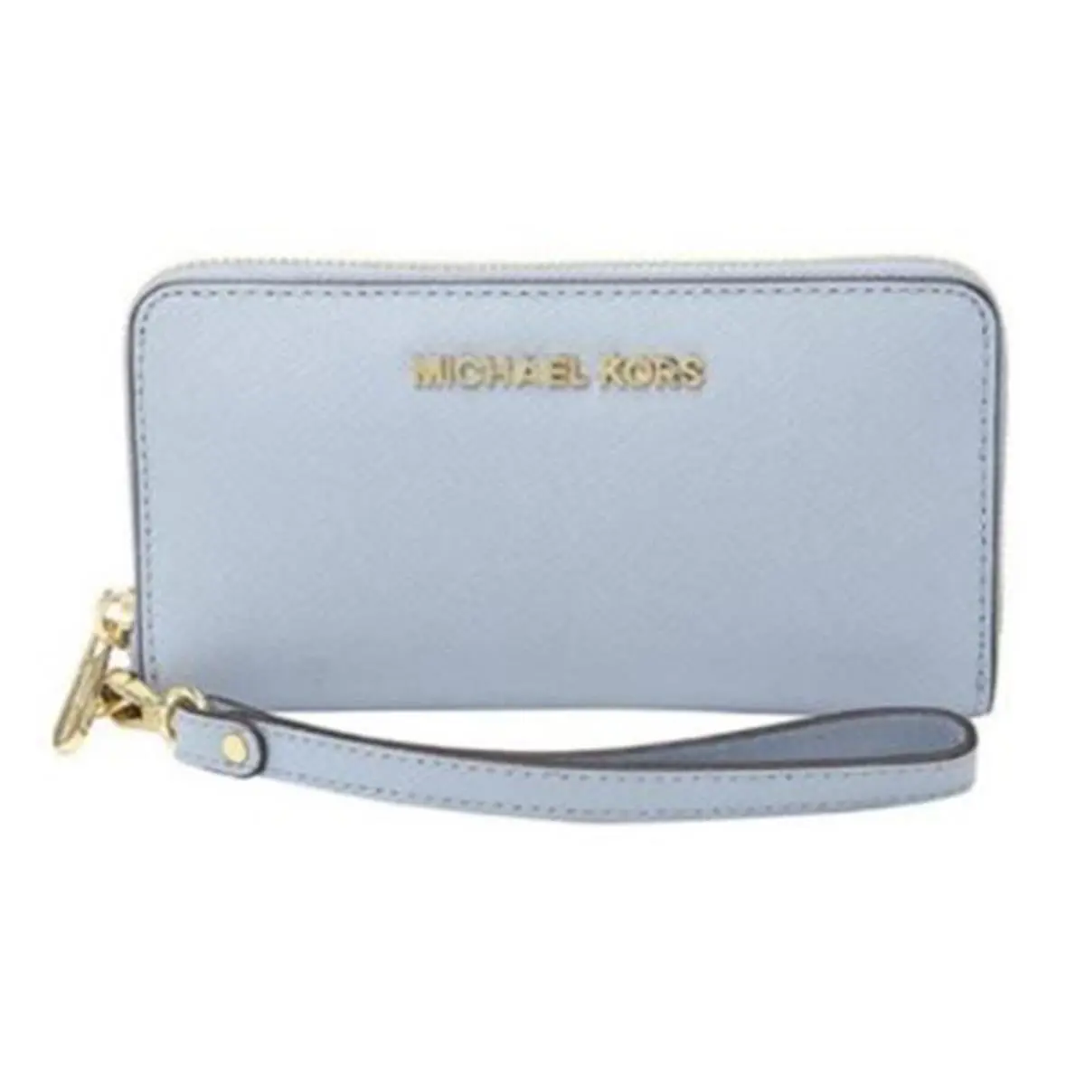 Michael Kors Pale Blue Large Flat Multifunction Phone Case Wallet