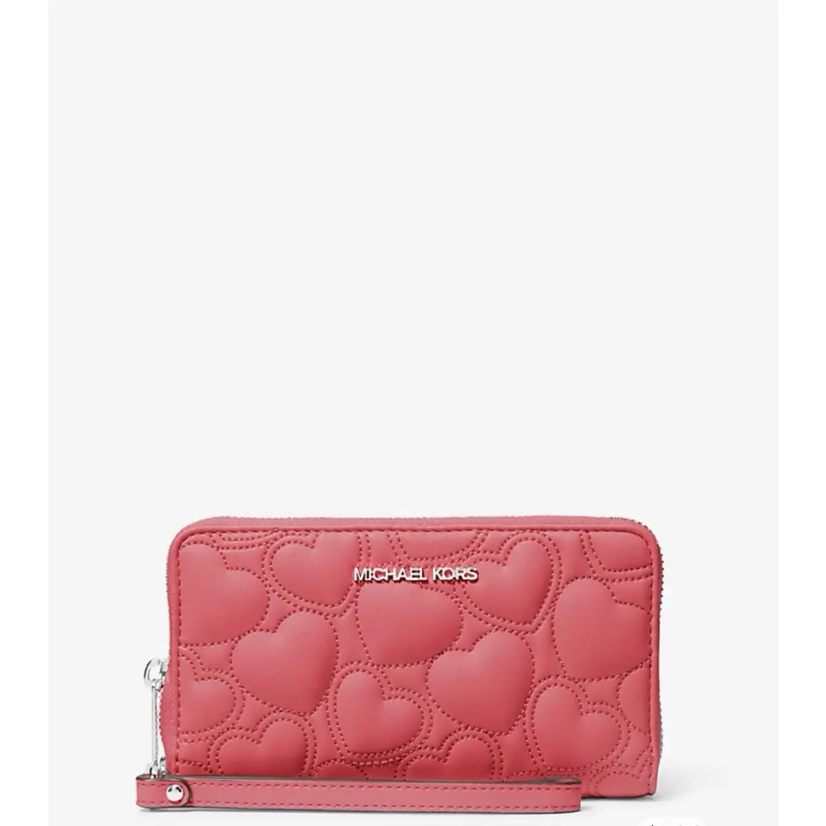 Michael Kors Jet Set Large Heart Embroidered Smartphone Wristlet - Hibiscus