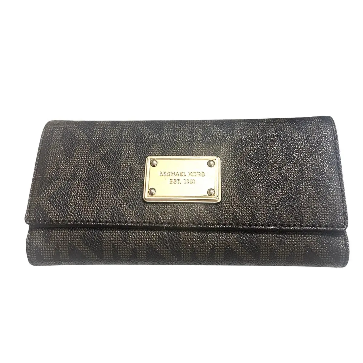 Michael Kors Brown Jet Set Checkbook Wallet