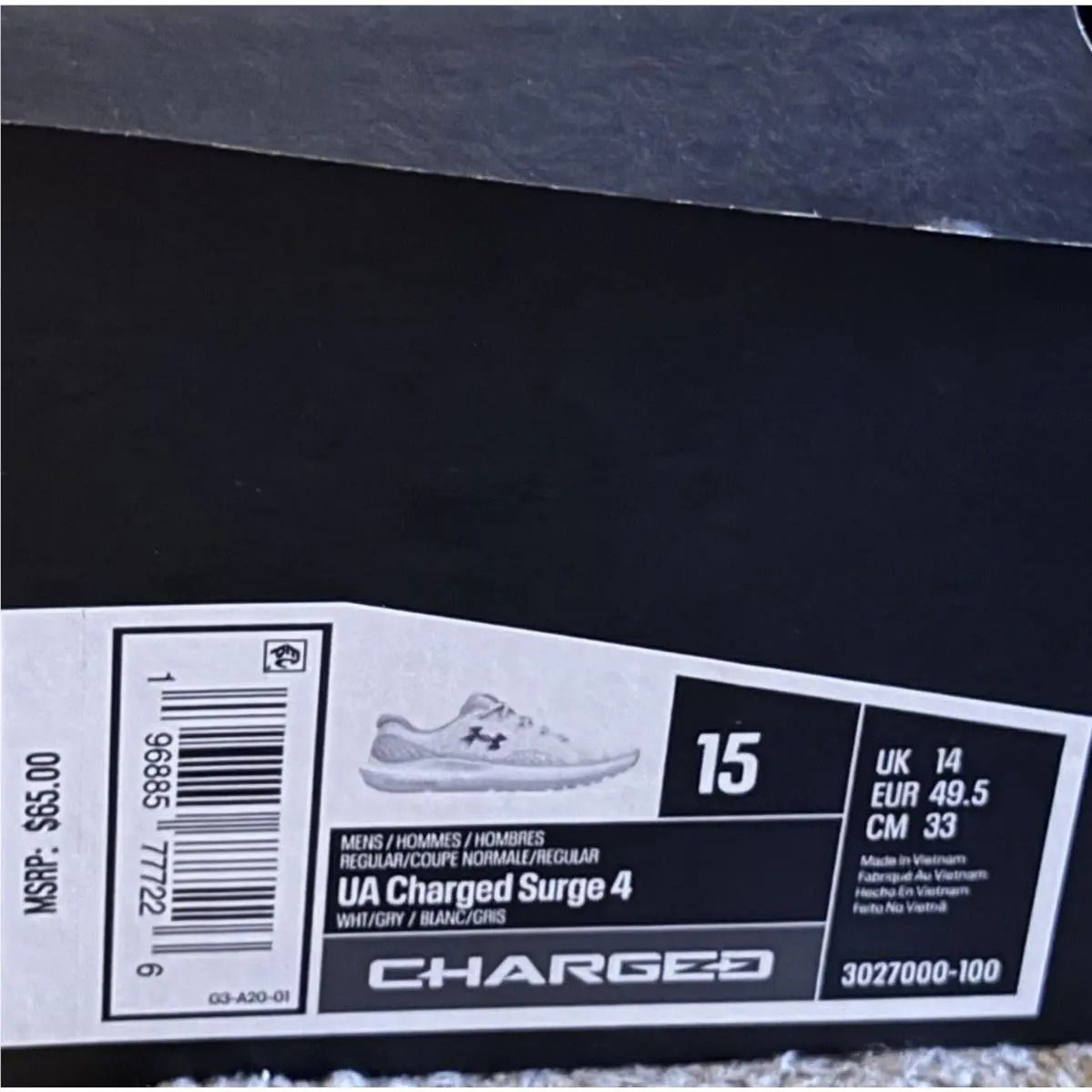 Under Armour shoes - Under Armour Surge - Surge - White (UPC: 0196885777226) 9
