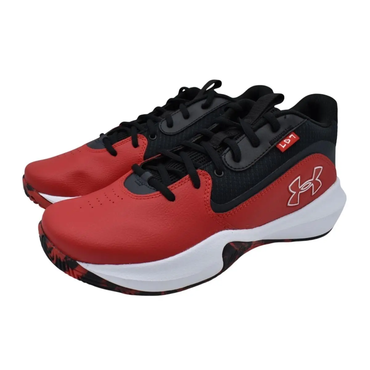 Under Armour UA Mens 11.5 Lockdown 7 Red White Black Basketball Sneakers Shoes