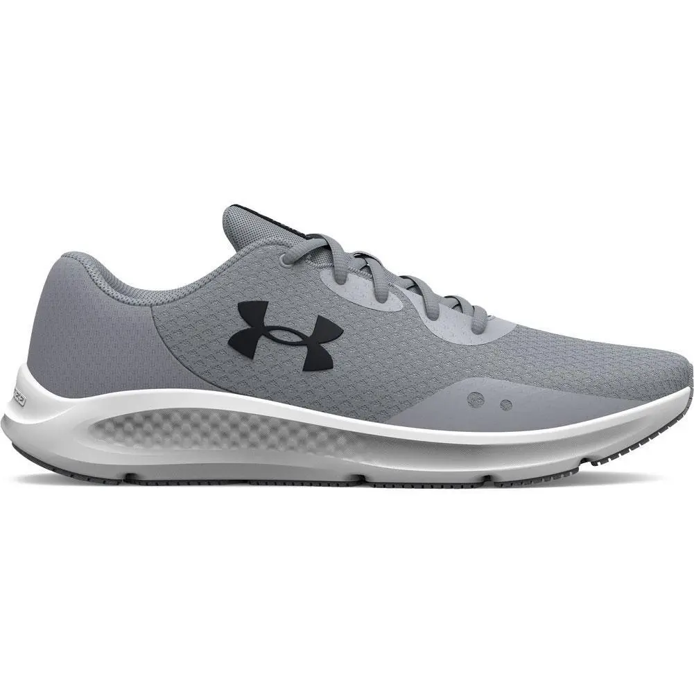 Under Armour UA Charged Pursuit 3 Size 13 Men Light Gray/ Black Logo