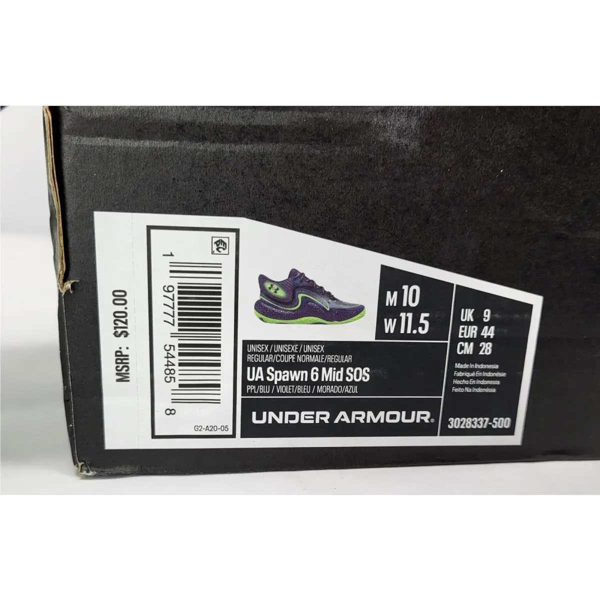 Under Armour shoes - Under Armour Spawn 6 Mid - 3028337-500 - Purple Green 2