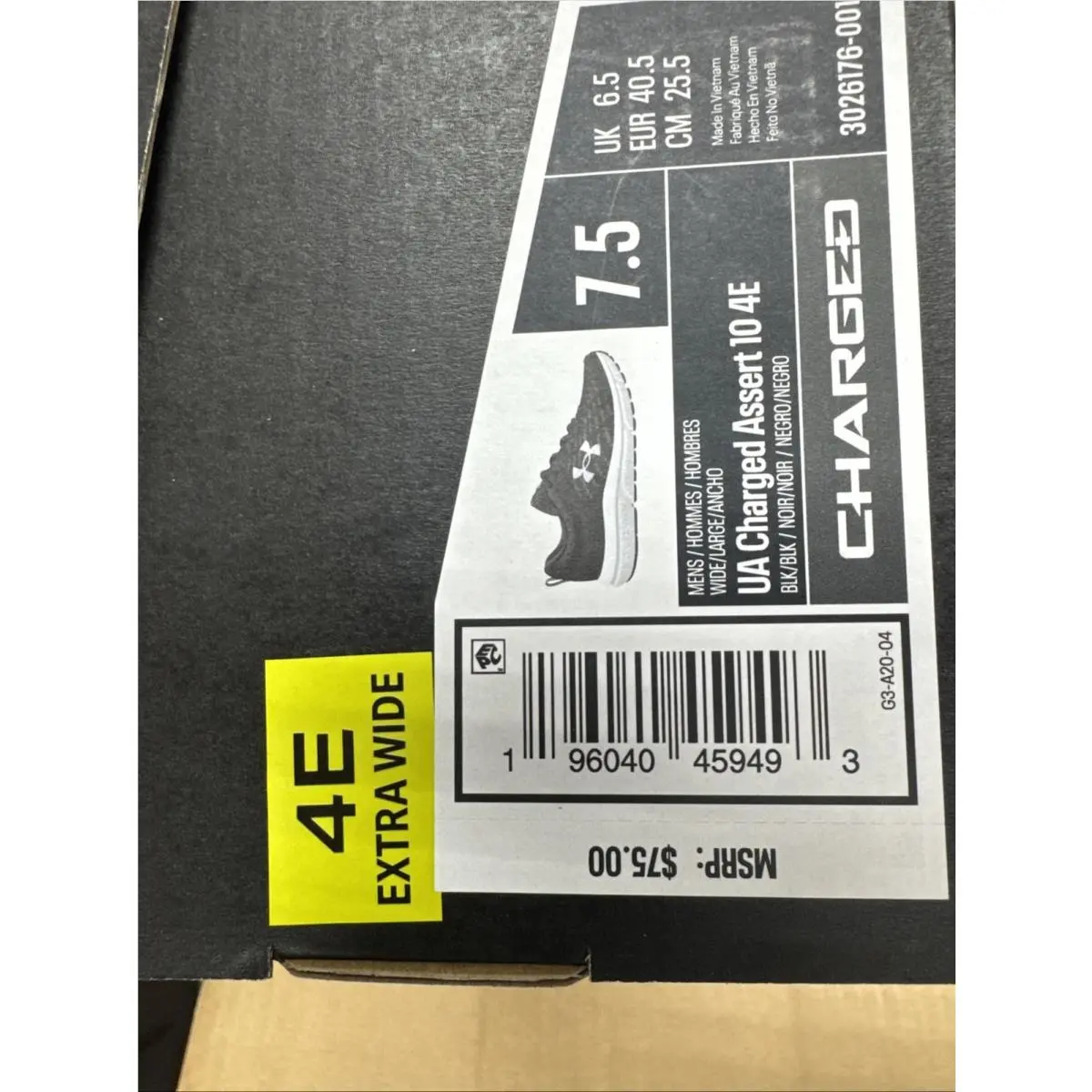 Under Armour shoes - Charged Assert Wide - Charged Assert Wide - BLACK/BLACK/WHITE 0
