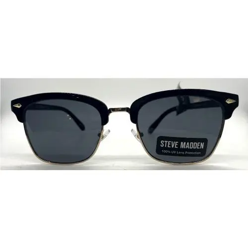 Steve Madden Perry Ellis Brown Men Sunglassl Aviator Gun Metal Frame Black Lens