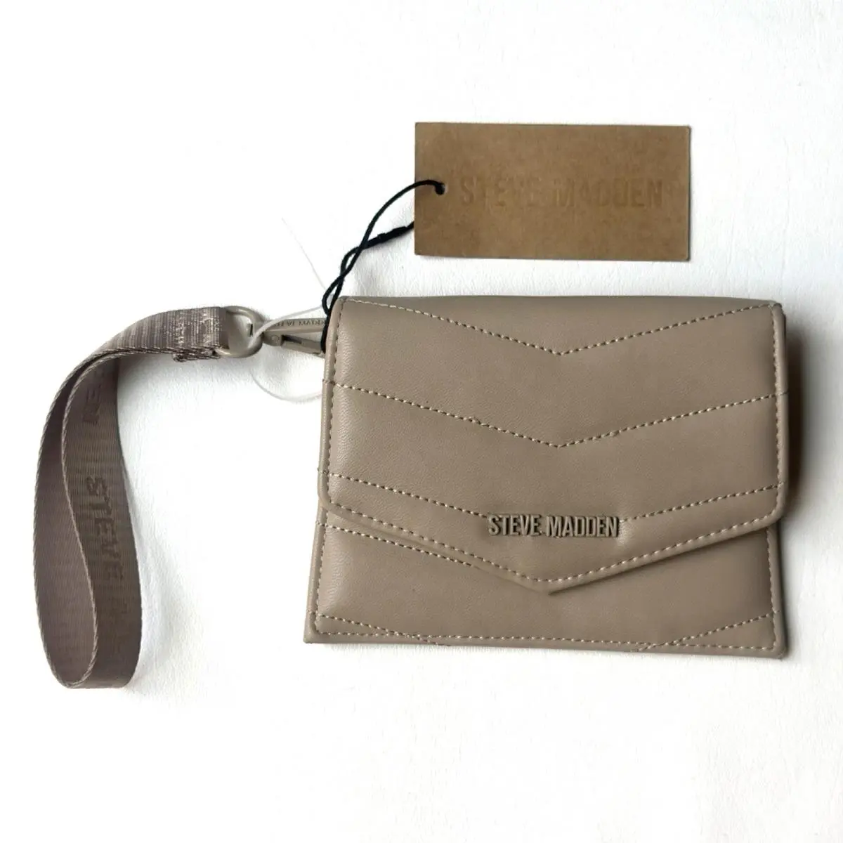 Wristlet Wallet Taupe Tan Brown W/ Wrist Strap Bmaxx by Steve Madden