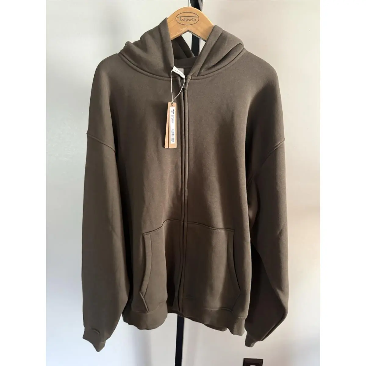 Men’s Fleece Lounge Relaxed Hoodie Full Zip PL-ZUP-9013M Driftwood Sz Med by Skims