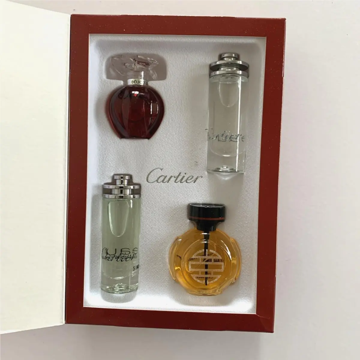 4 pc Cartier Perfume Miniature Mini Collection Set Delices Le Baiser Du Dragon