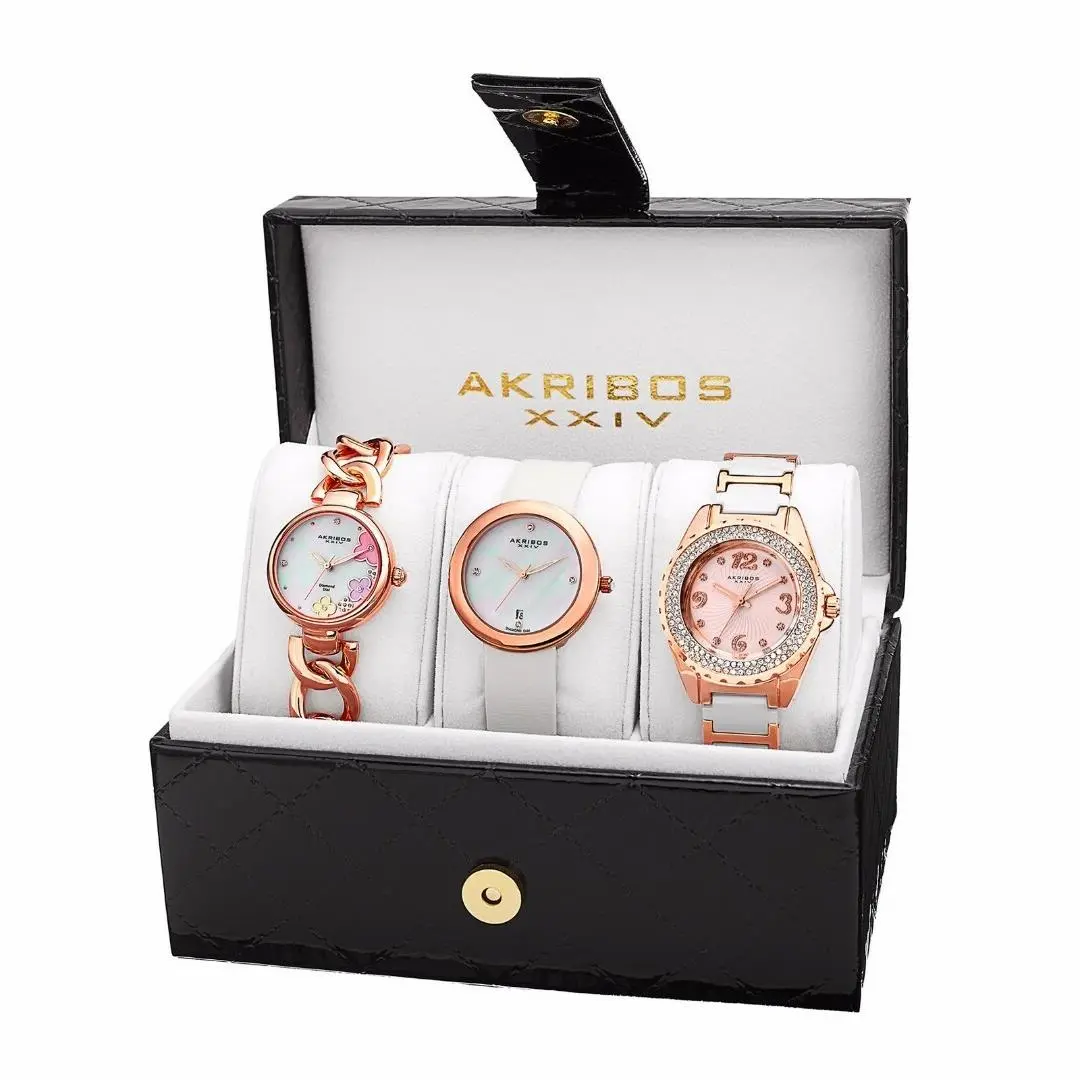 Akribos Xxiv Womens AK887RG 30mm 32mm 39mm Watch Set 130195 by Akribos XXIV