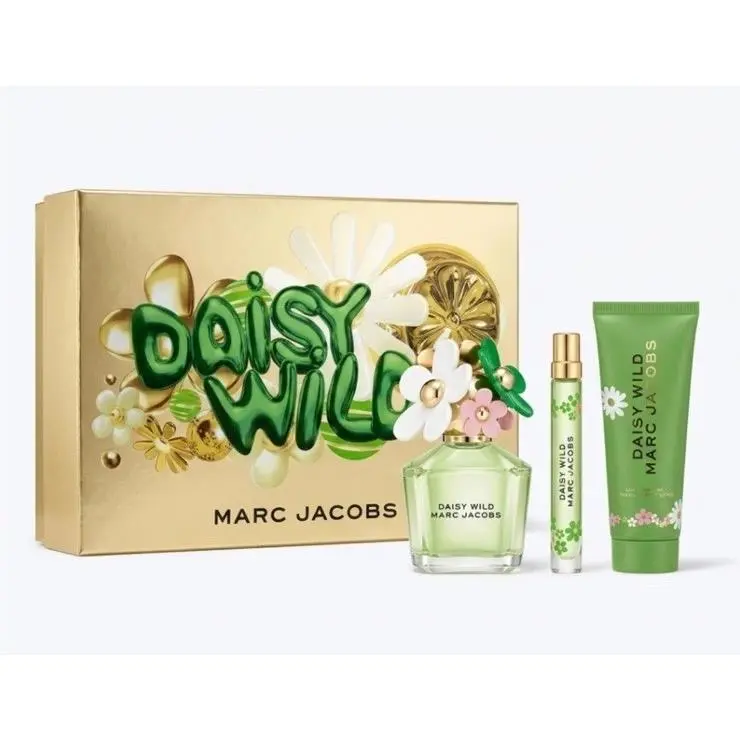 Marc Jacobs Daisy Wild 3pc Gift Set with 3.3oz+0.33oz Edp Spray+2.5oz B/l
