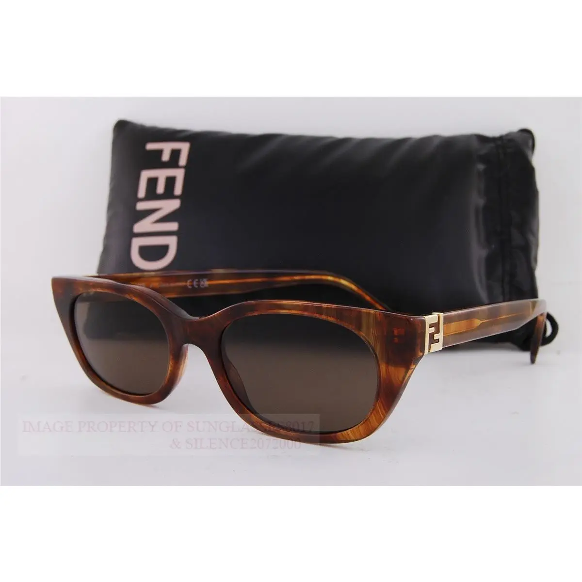 Fendi Sunglasses FE 40206I 01A Shiny Havana/brown For Women