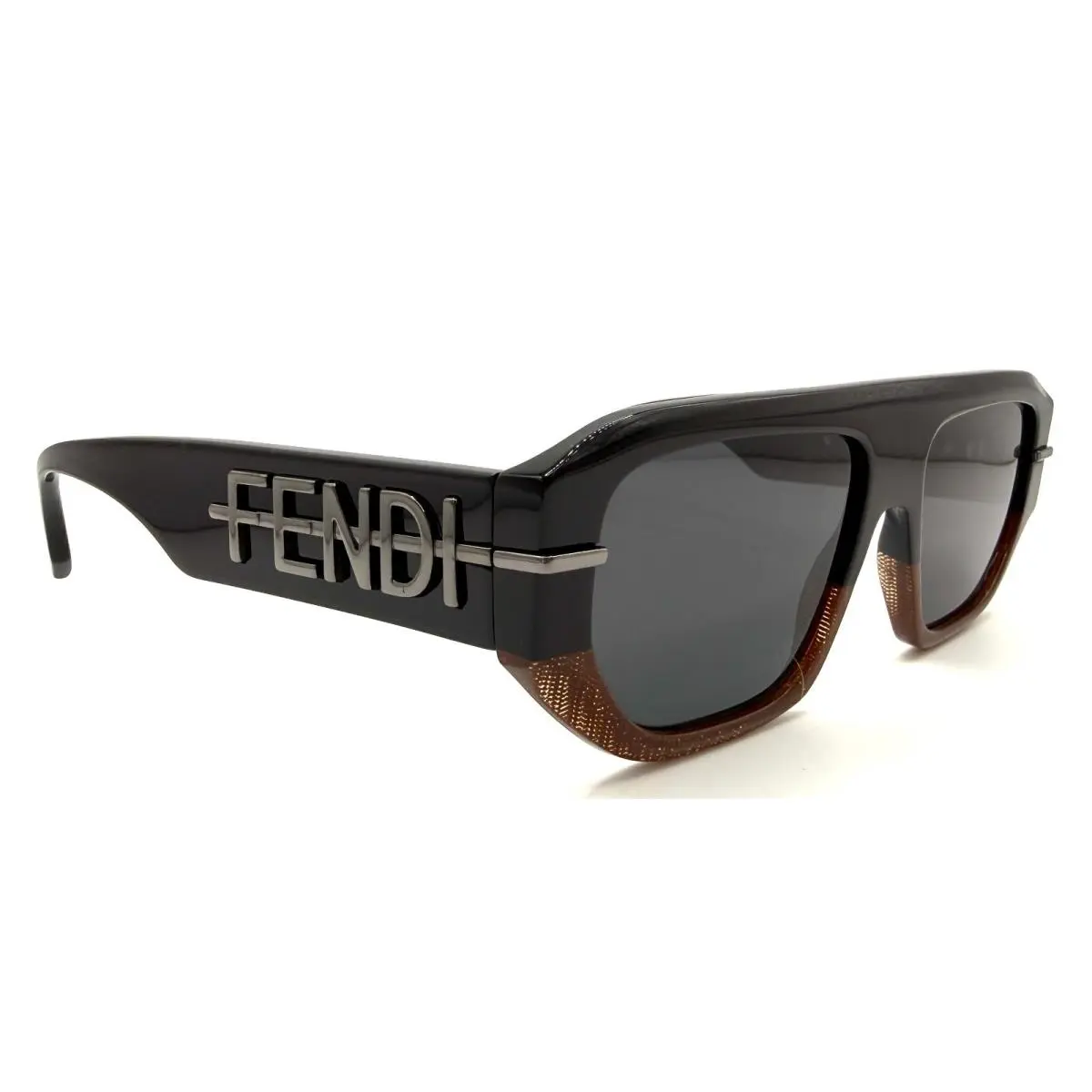 Fendi FE40142I FE 40142I 05A Black Brown Sunglasses 54-16-145 Rx