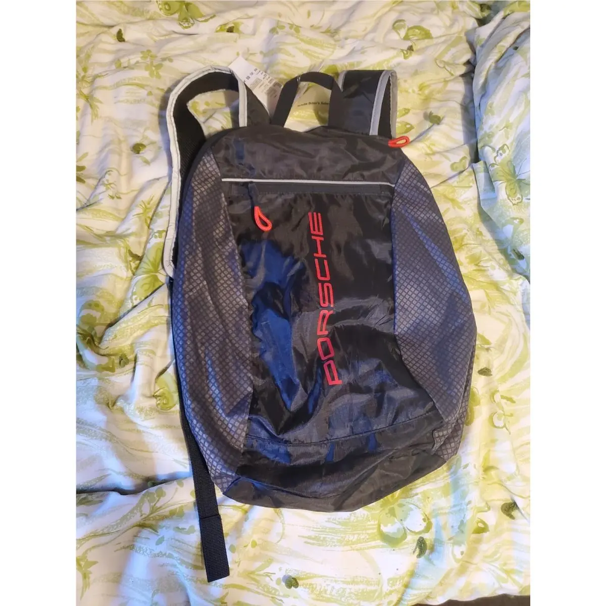 Porsche Driver’s Selection Backpack Black Gray Lightweight Travel Gym Gadget Bag
