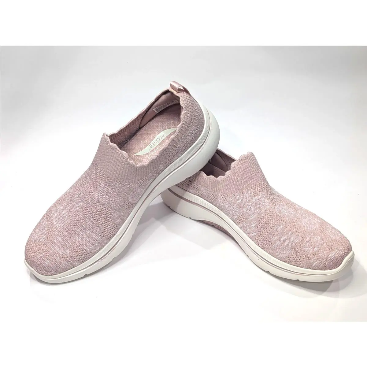 Skechers Go Walk Arch Fit 2.0 Rosa Linda Mauve Women`s Slip On Shoes-sz 10.5