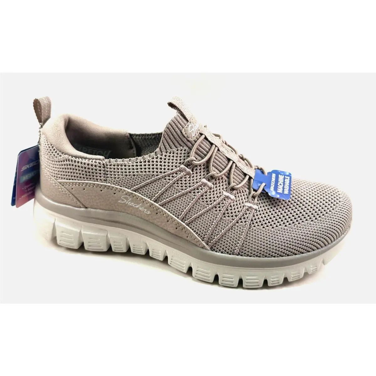 Skechers 100702 Taupe Memory Foam Slip On Sneaker