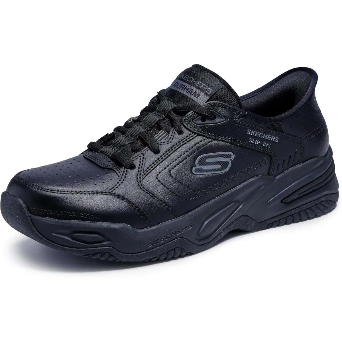 Skechers Men`s Durham Delvor Hands Free Slip-in Medium or X-wide - Blk or Wht