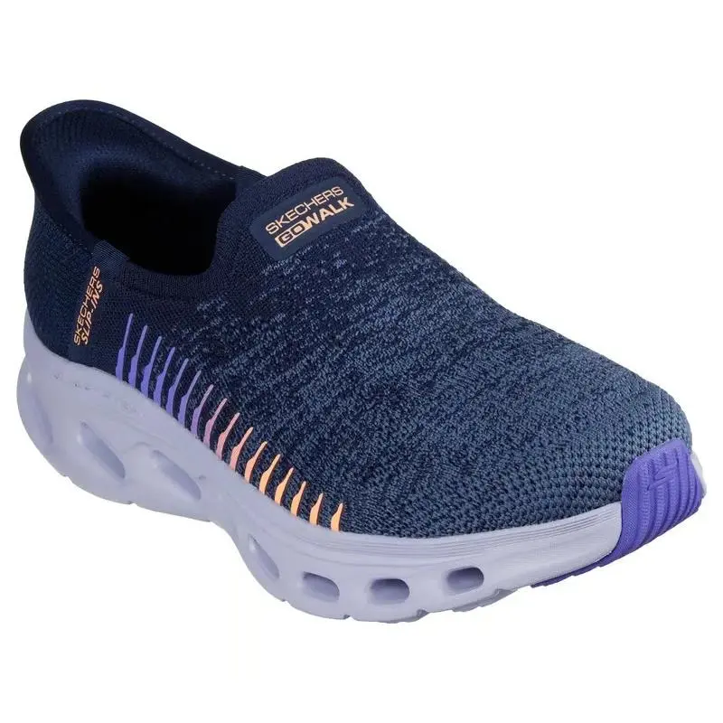 Skechers Shoes Womens Wide Fit Navy Slip Ins Go Walk Glide Comfort Casual 125117