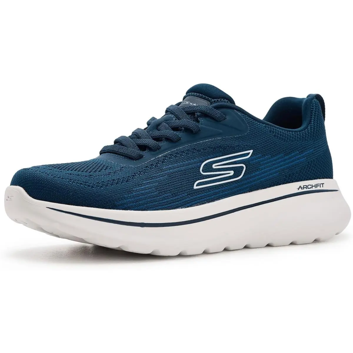 Skechers Men`s Go Walk Arch Fit N-joy Nate Navy Taupe White or Black Regular