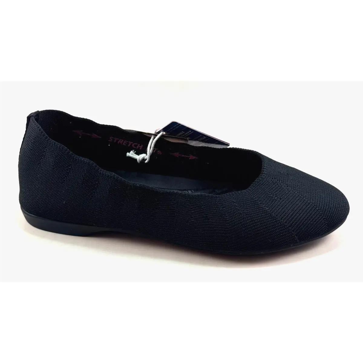 Skechers 159273 Black Air Cooled Memory Foam Slip On Flat Shoe