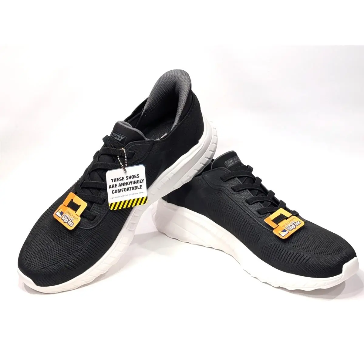 Skechers Slip-ins Bobs Squad Chaos Solid Step Black Men`s Sneakers - Size 13 Wnb